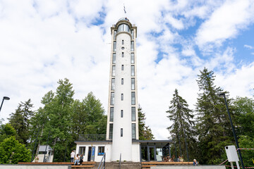 Haanja, Estonia - 07.19.2023: Suure Munamae observation tower in Estonia