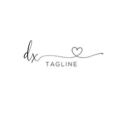 A hand-drawn signature logo design template