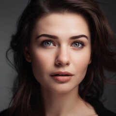 Obraz premium beautiful woman close up portrait. Generative AI