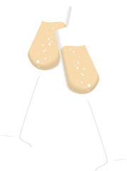 Champagne glasses clinking. Toast. Cheers! Illustration of celebrating. Drink on party	
