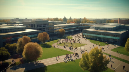 The spirit of community and learning resonates in the aerial view of a sprawling school campus