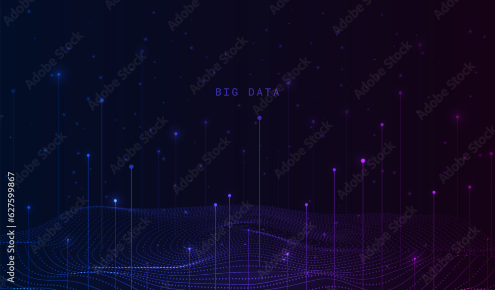 Aufkleber Big data visual information background. Social network concept. Connection vector background.