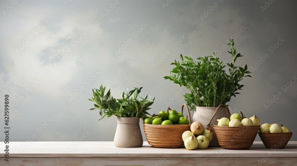 Sticker herbs in a pot