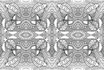 Tracery seamless pattern. Ethnic binary mehndi doodle texture design