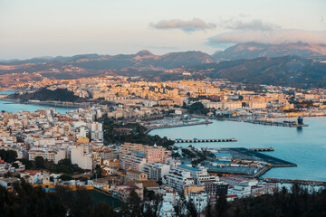 view of the city of ceuta and its two bays
