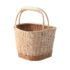   The wicker basket with white background.