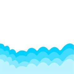 Layered Clouds Blue Frame