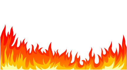 Cartoon Fire Flames Set isolated on White Background	