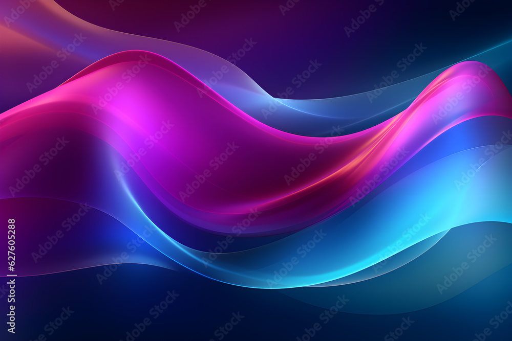 Poster digital abstract wave gradient colorful background, ai generate