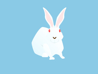 座ってこちらを見るウサギのイラスト
