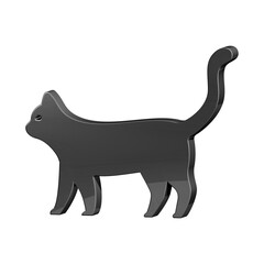 This is a beautifully designed 3D cat icon with a beautiful metallic texture.