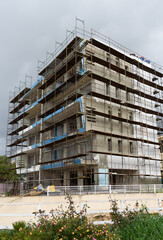 Construction of multi-storey building.