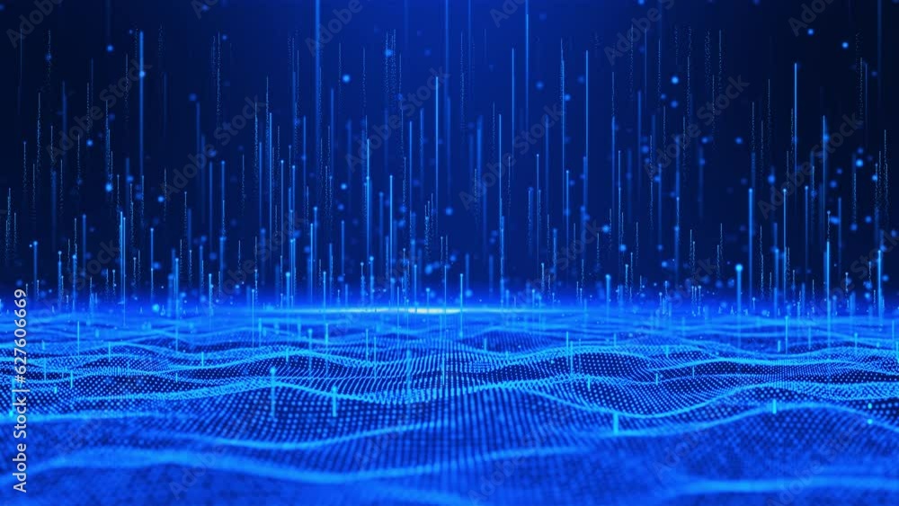 Poster futuristic abstract digital motion matrix cyber environment sci-fi technology cyberspace background.
