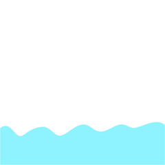 Blue Waves In Flat Style