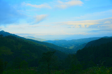 landscape of mountain and blue sky at Mandaramnuwara Sri Lanka.