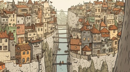 Fototapeta premium Illustrations of residential areas 