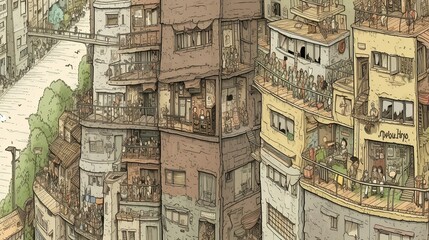 Illustrations of residential areas
