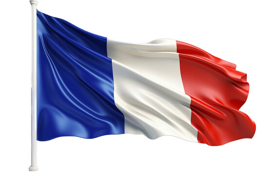 France Flag Waving PNG with Transparency. AI
