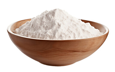 Fototapeta na wymiar White Flour in Bowl Isolated on transparent background. AI