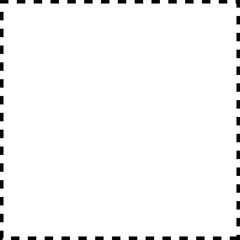 Dashed line basic geometric shapes. Dashed outline of circle, oval, square, triangle and star. Icon of cut frame. Vector illustration