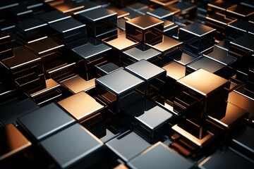 a geometric pattern of squares with metallic metal structure premium photo, ai generated.
