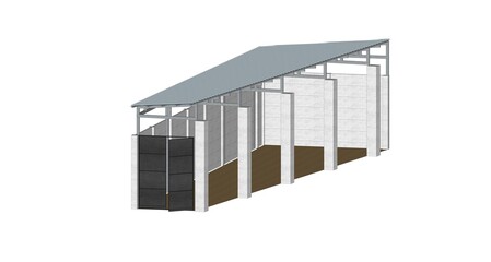 3D Illustration of Canopy with Panel Wall - Exterior