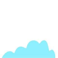 Blue Cloud Cartoon In Flat Style