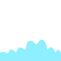 Blue Cloud Cartoon In Flat Style