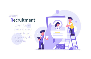 Recruitment concept,Idea of employment and job interview. Recruitment manager searching. Job candidate for a start up project