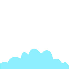 Blue Cloud Cartoon In Flat Style