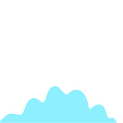 Blue Cloud Cartoon In Flat Style