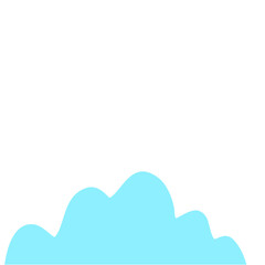 Blue Cloud Cartoon In Flat Style