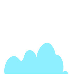 Blue Cloud Cartoon In Flat Style