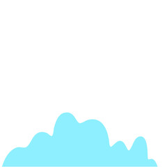 Blue Cloud Cartoon In Flat Style