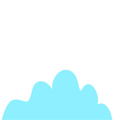 Blue Cloud Cartoon In Flat Style