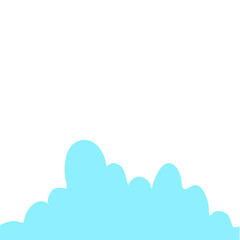 Blue Cloud Cartoon In Flat Style