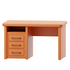 Furniture 3D Rendering Icons Desk on isolated background png