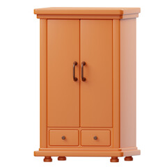 Furniture 3D Rendering Icons Cupboard on isolated background png