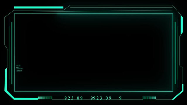 HUD template. Frame HUD element. Futuristic viewfinder of future. interface data display screen. Artificial intelligent. technology sci fi frame hud ui. box border scifi digital screen hologram panel