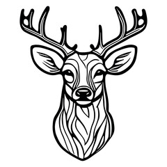 Free vector hand drawn deer. animal wild, horn and nature wildlife, mammal reindeer, horned antler