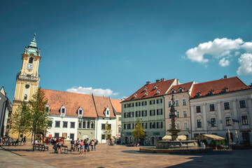 Bratislava Main Square (Hlavné námestie) in the Old Town - Slovakia