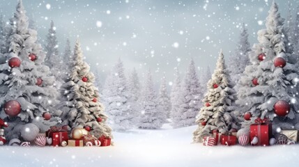 Fototapeta na wymiar christmas tree with snow product placement
