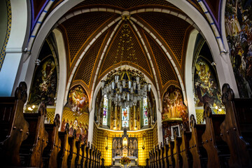 Fototapeta premium The Interior of St. Martin's Parish Church - Bled, Slovenia