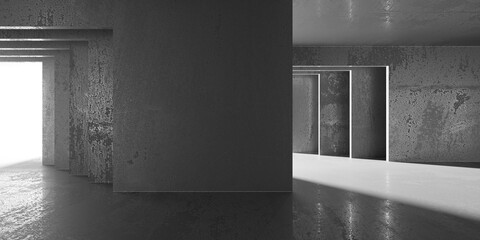 Abstract architecture interior background. Modern concrete room