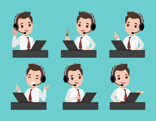 Fototapeta premium Call center and customer service character