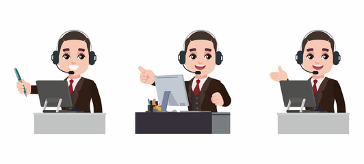 Call center and customer service character