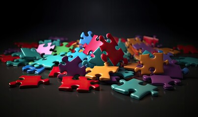 Complete jigsaw puzzle with missing piece on background.