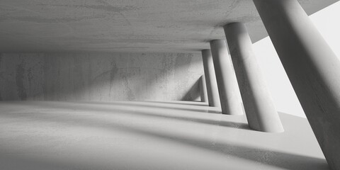 Abstract empty modern interior. Concrete walls