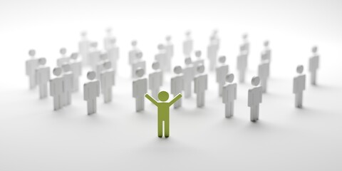 Different person figure in team group