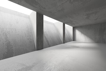 Abstract empty modern interior. Concrete walls